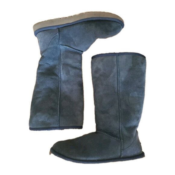 UGG Classic Tall Boots 8 Gray Suede Sheepskin 1016224 - Picture 2 of 7
